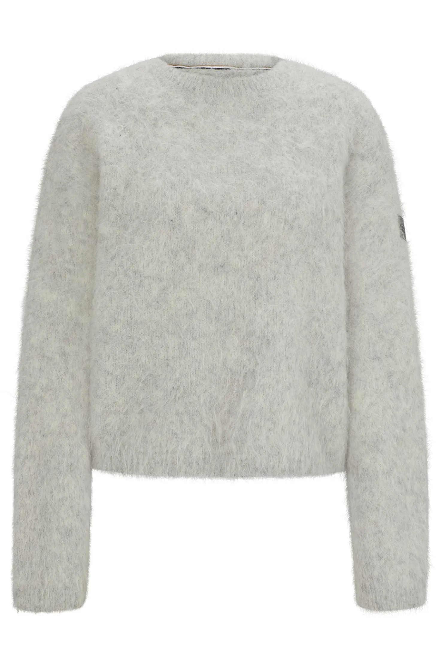 Equestrian voluminous sweater in an alpaca blend