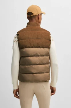 Equestrian waterproof padded gilet with panel