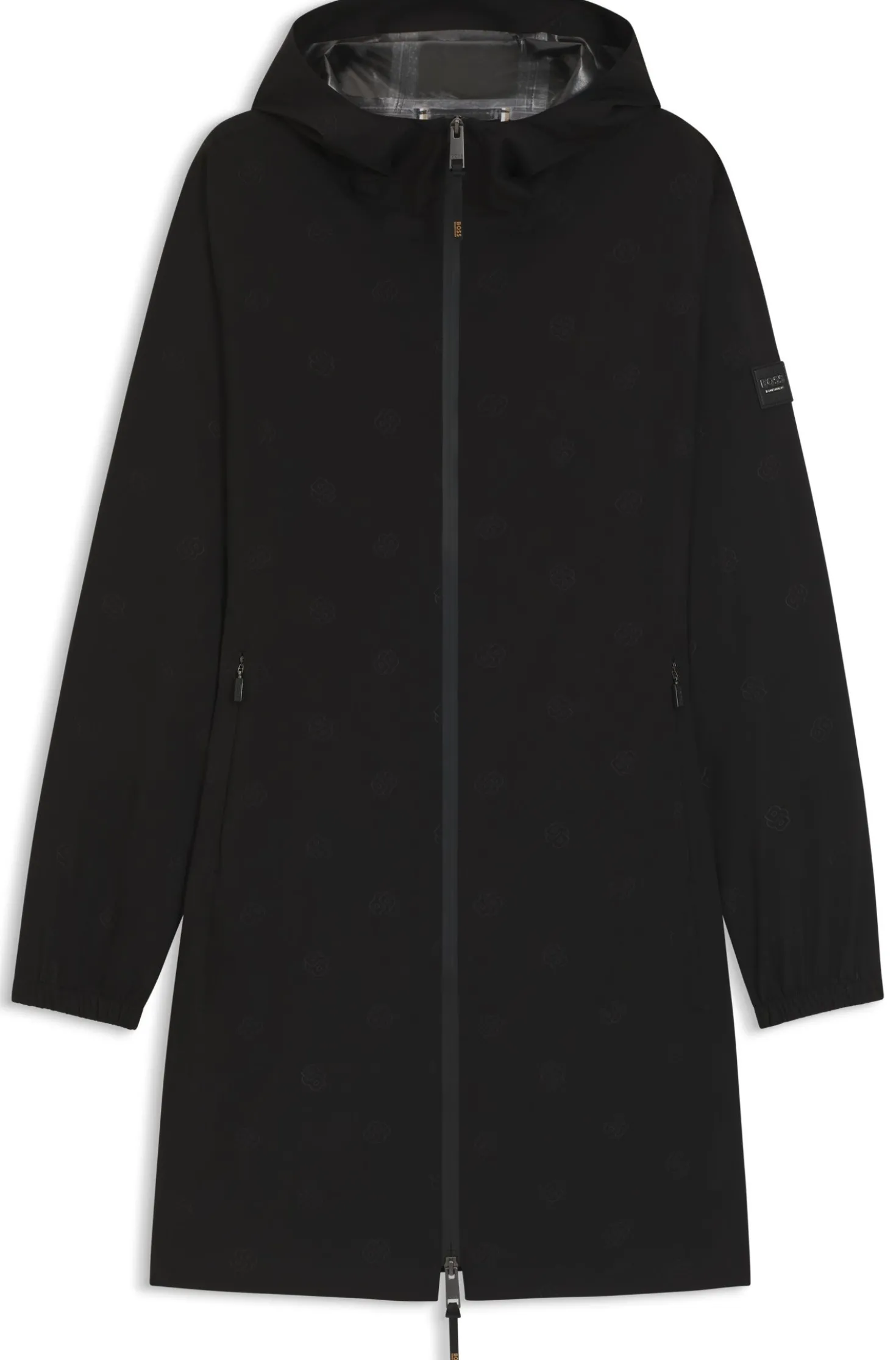 Equestrian waterproof raincoat with adjustable rear zips