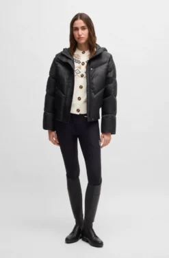Equestrian water-repellent padded jacket in a bomber style
