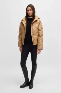 Equestrian water-repellent padded jacket in a bomber style