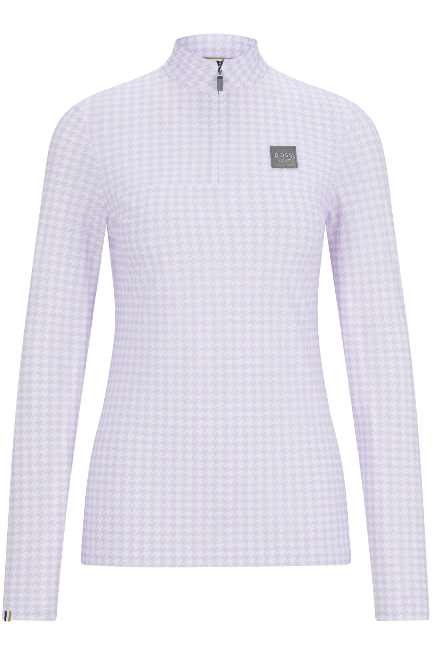 Equestrian zip-neck training top in breathable stretch fabric