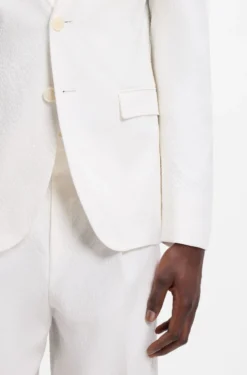 Extra-slim-fit blazer in stretch-cotton seersucker