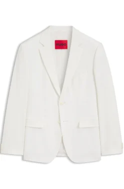 Extra-slim-fit blazer in stretch-cotton seersucker