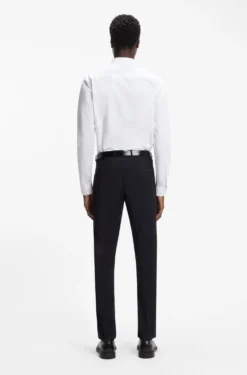 Extra-slim-fit shirt in cotton poplin with spread collar