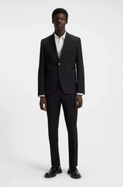 Extra-slim-fit shirt in stretch-cotton canvas