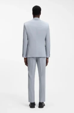 Extra-slim-fit suit in wool-blend poplin