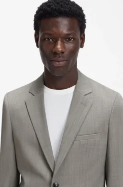 Extra-slim-fit suit in wool-blend poplin