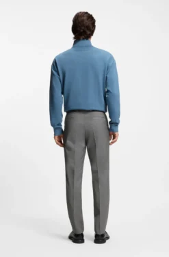 Extra-slim-fit trousers in virgin-wool dobby