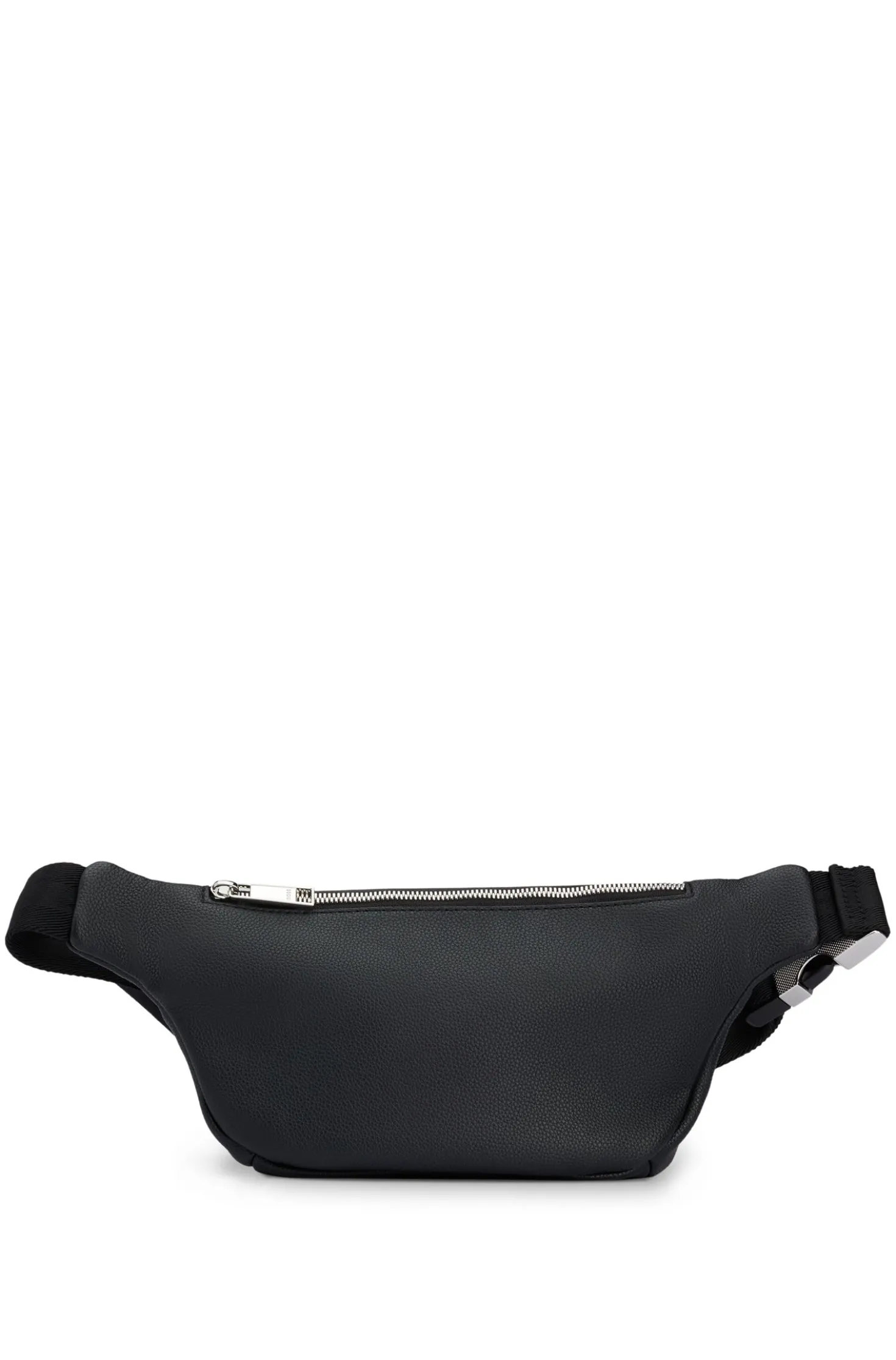 Faux-leather belt bag with embossed logo