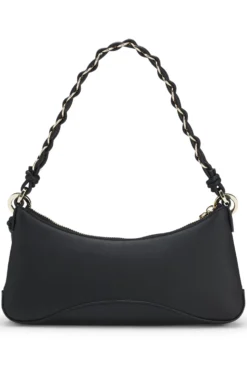 Faux-leather shoulder bag with two straps