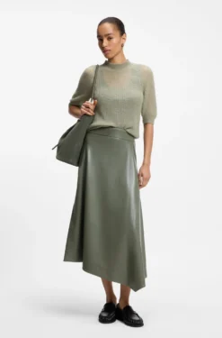 Faux-leather skirt