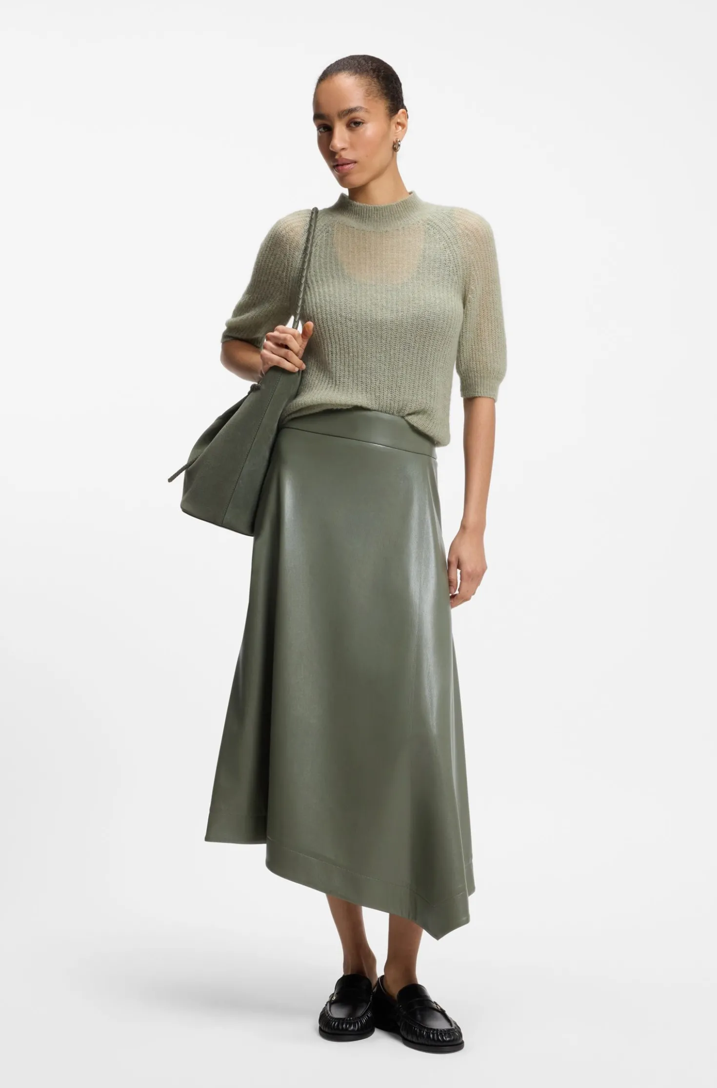 Faux-leather skirt