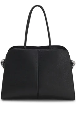 Faux-leather tote bag with embossed logo