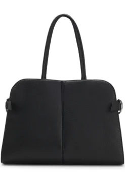 Faux-leather tote bag with embossed logo