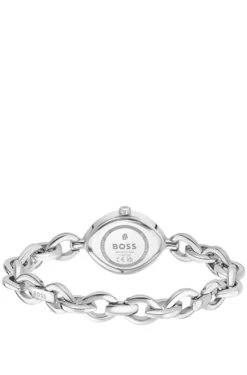 Fiora contoured watch in silver-tone steel
