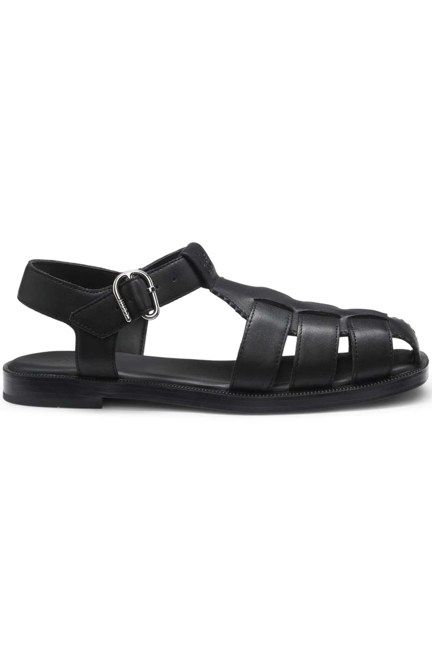 Fisherman-style sandals in leather with stacked logo