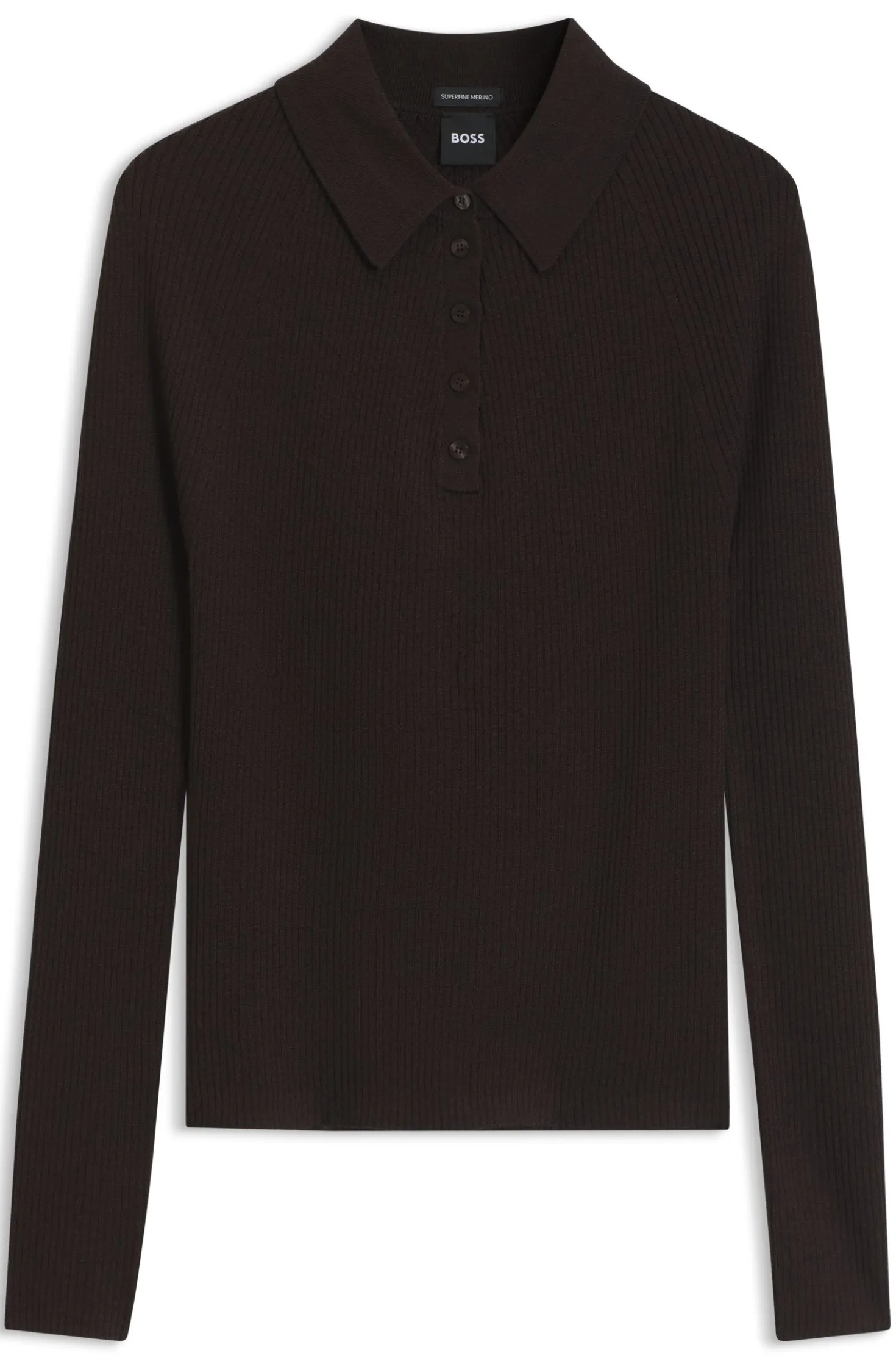 Fitted polo sweater in pure virgin wool
