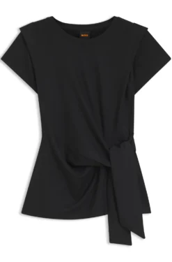 Fitted T-shirt with waist knot detail