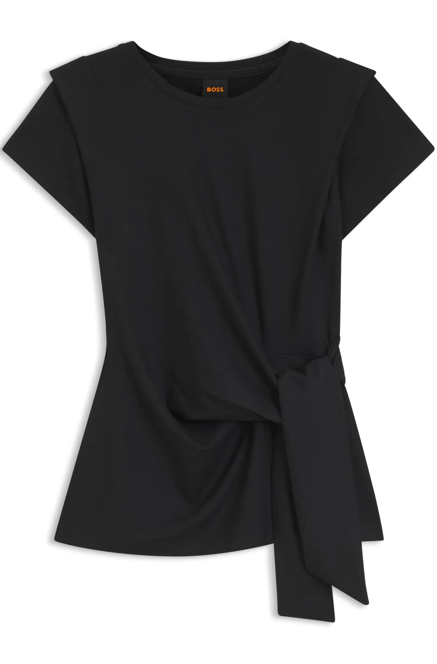 Fitted T-shirt with waist knot detail
