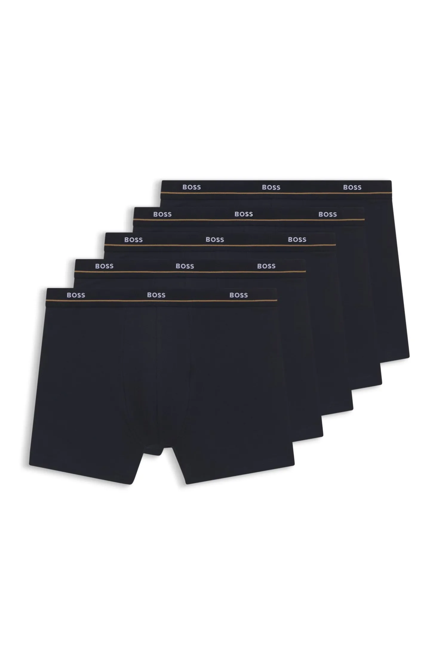 Five-pack of logo-waistband stretch-cotton boxer briefs