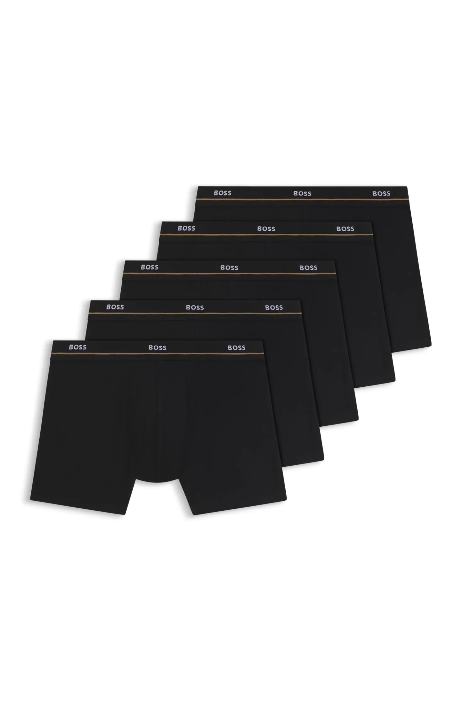 Five-pack of logo-waistband stretch-cotton boxer briefs