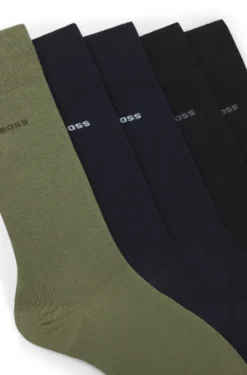 Five-pack of regular-length socks in a cotton blend