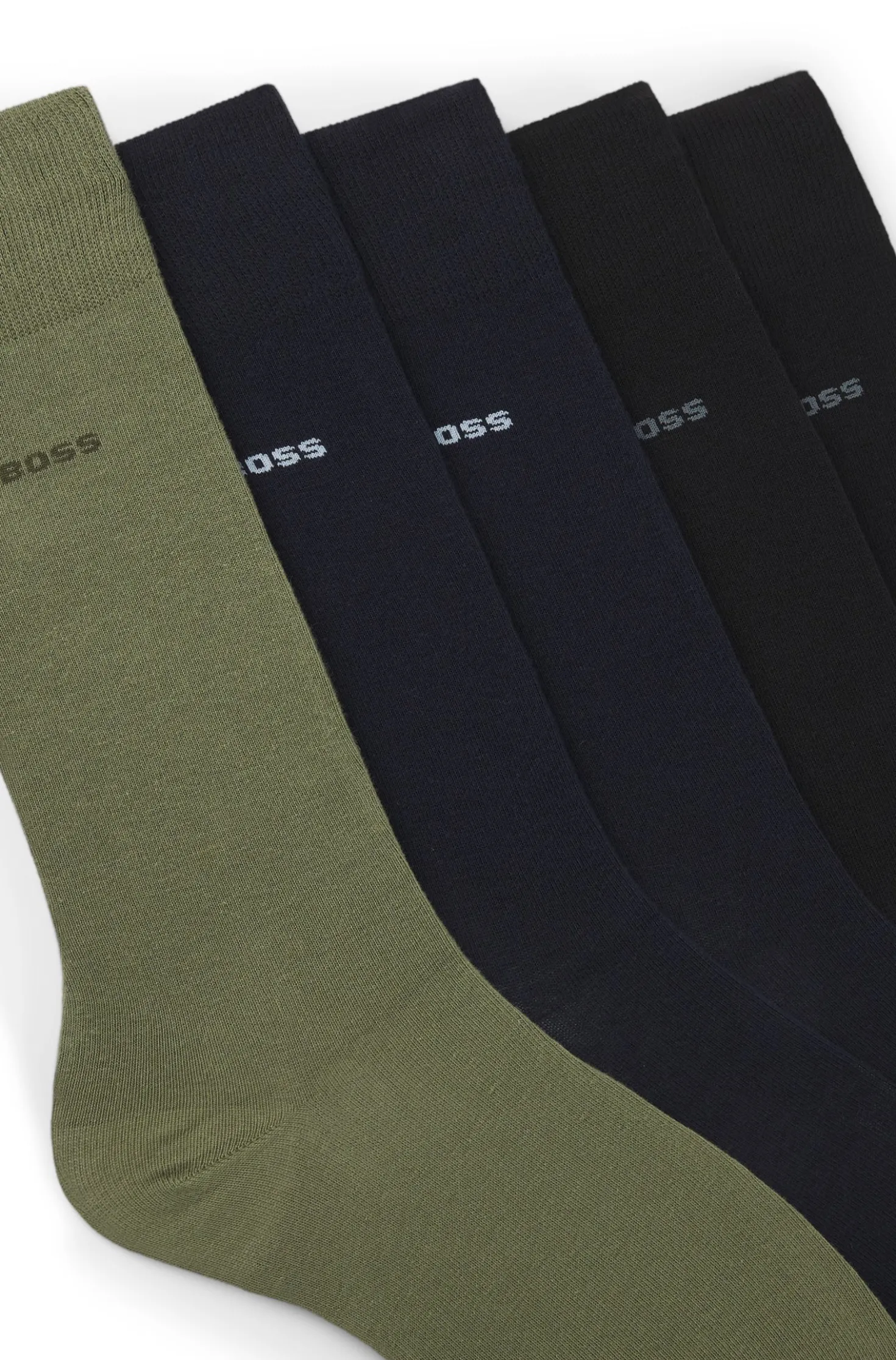 Five-pack of regular-length socks in a cotton blend