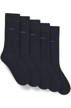 Five-pack of regular-length socks in a cotton blend
