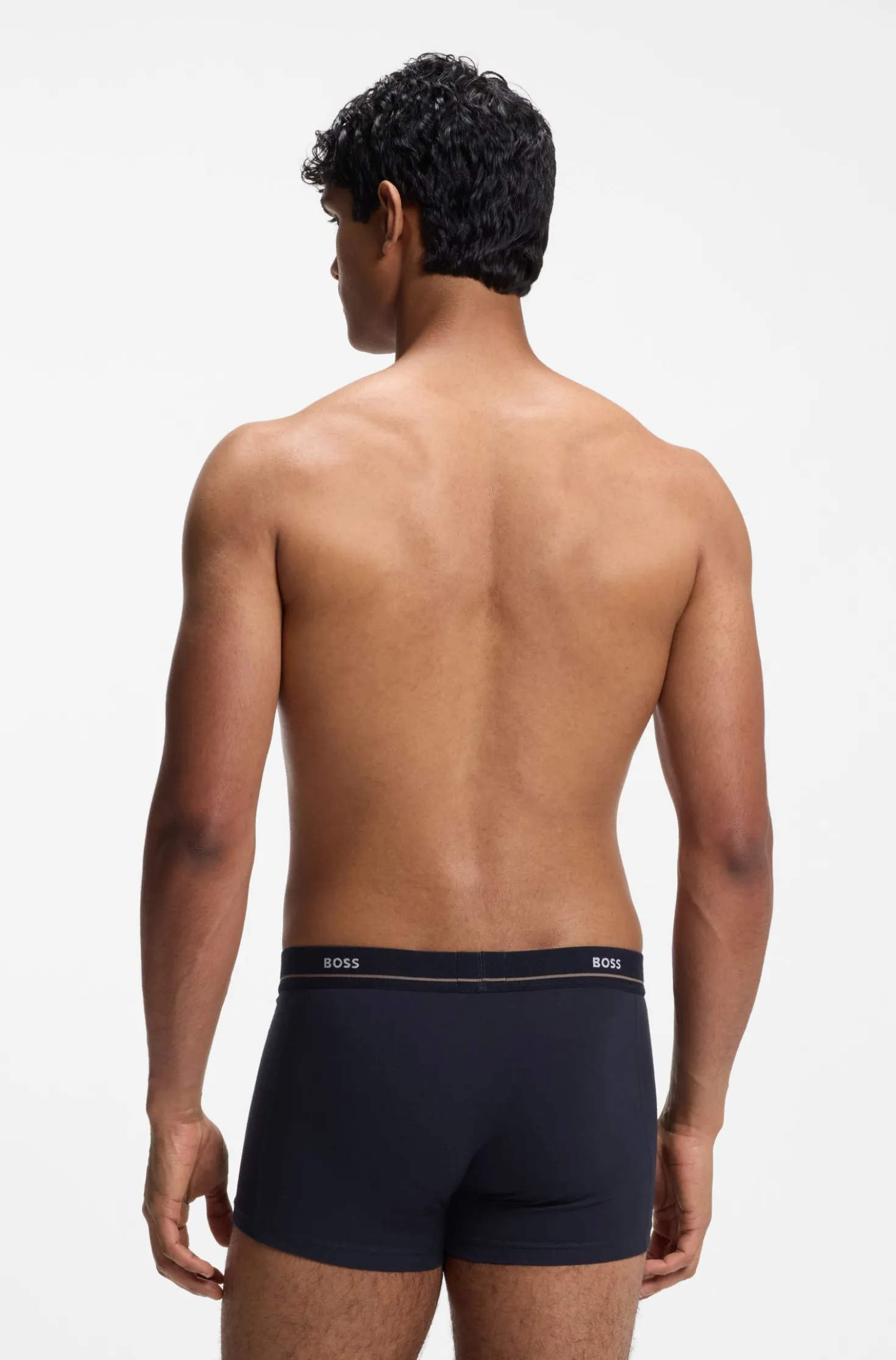 Five-pack of stretch-cotton trunks with logo waistbands