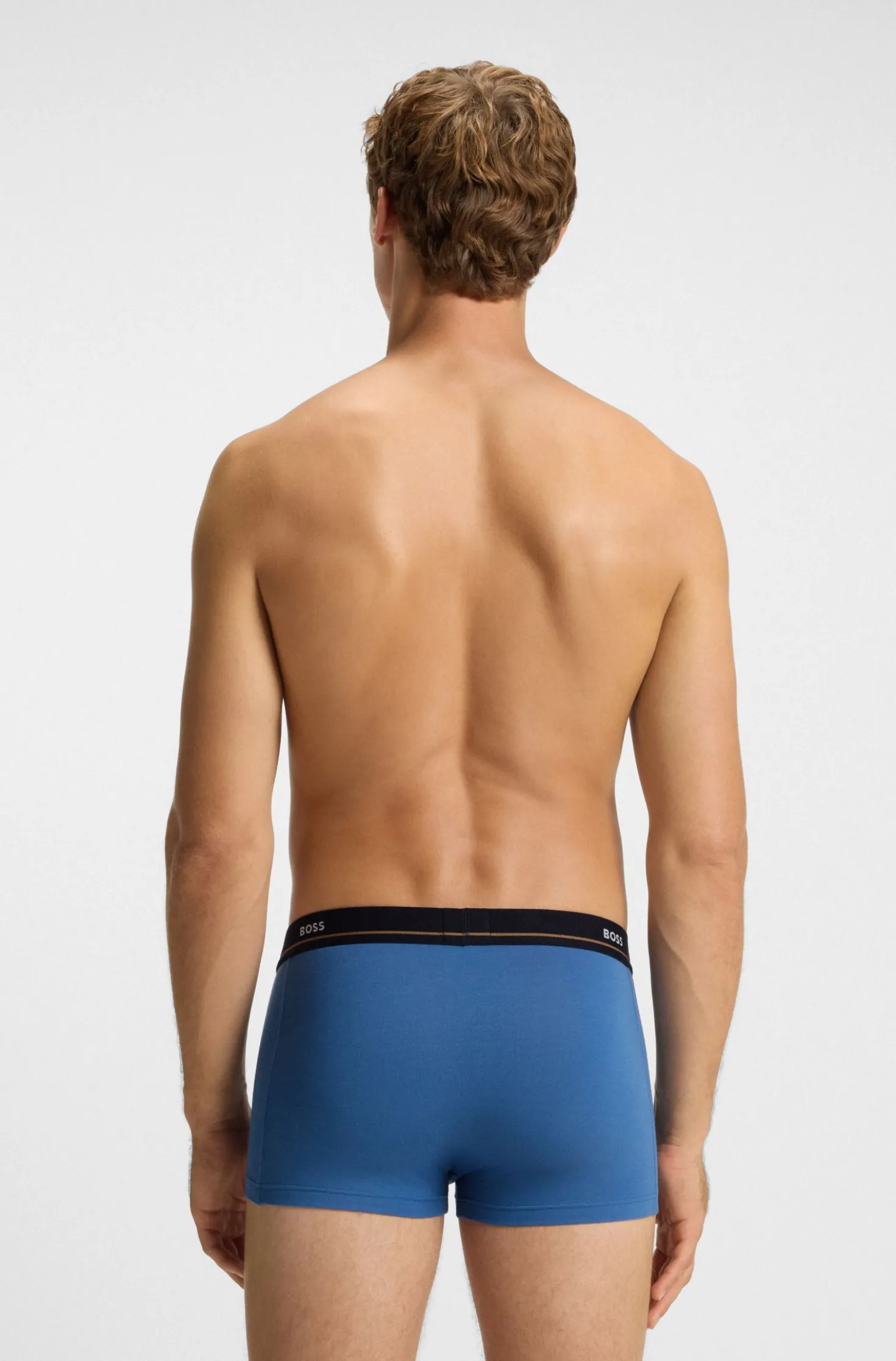 Five-pack of stretch-cotton trunks with logo waistbands