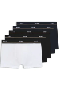 Five-pack of stretch-cotton trunks with logo waistbands