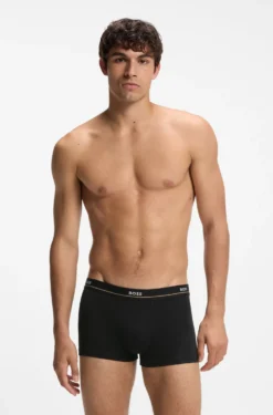 Five-pack of stretch-cotton trunks with logo waistbands