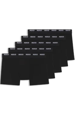 Five-pack of stretch-cotton trunks with logo waistbands
