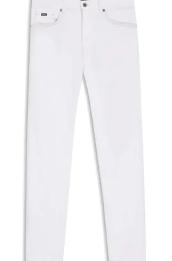 Five-pocket jeans in white stretch denim