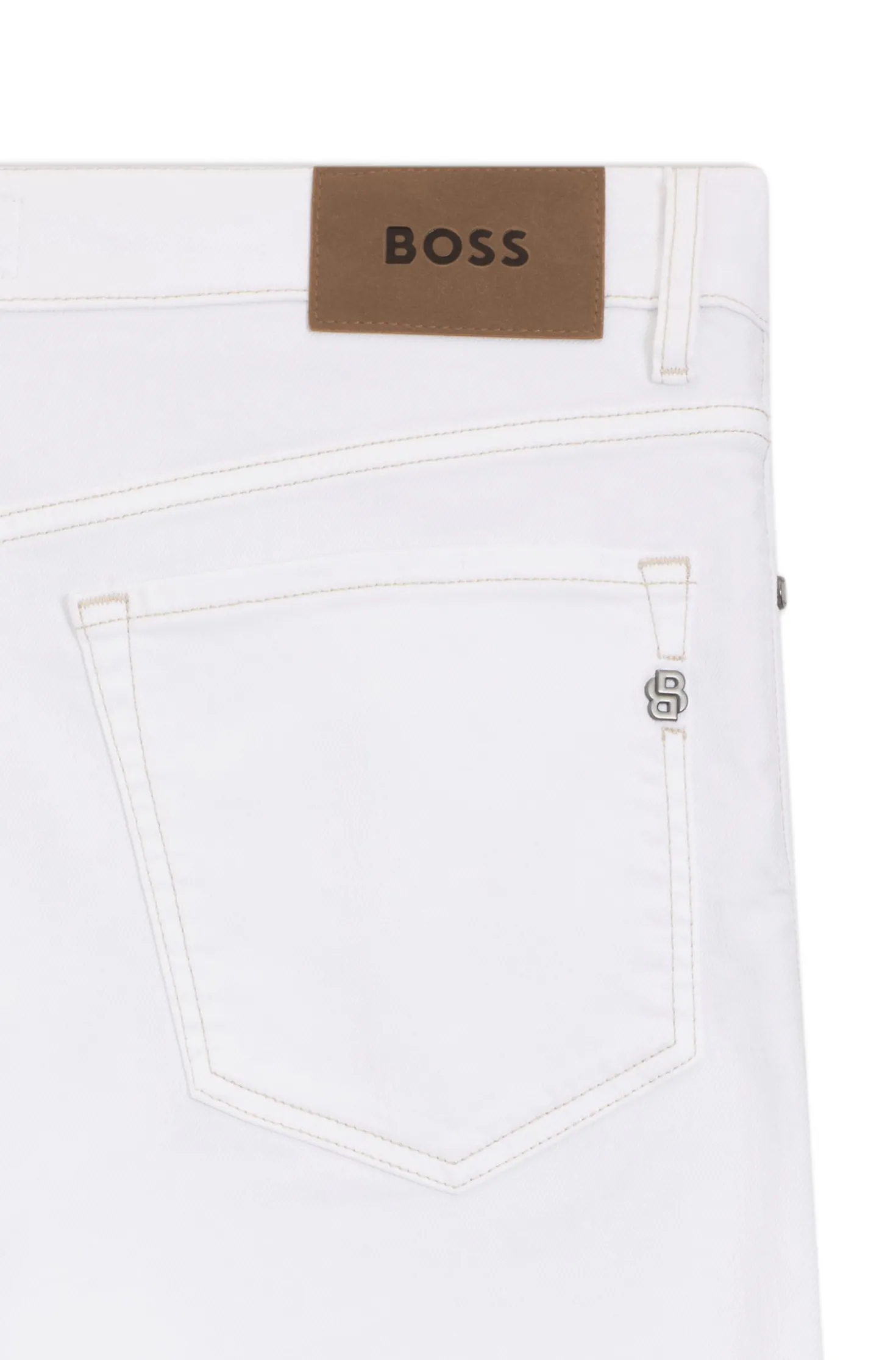 Five-pocket jeans in white stretch denim