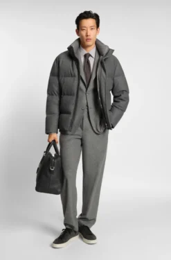 Flannel jacket with down filling