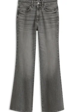 Flared-fit jeans in marble-look stretch denim