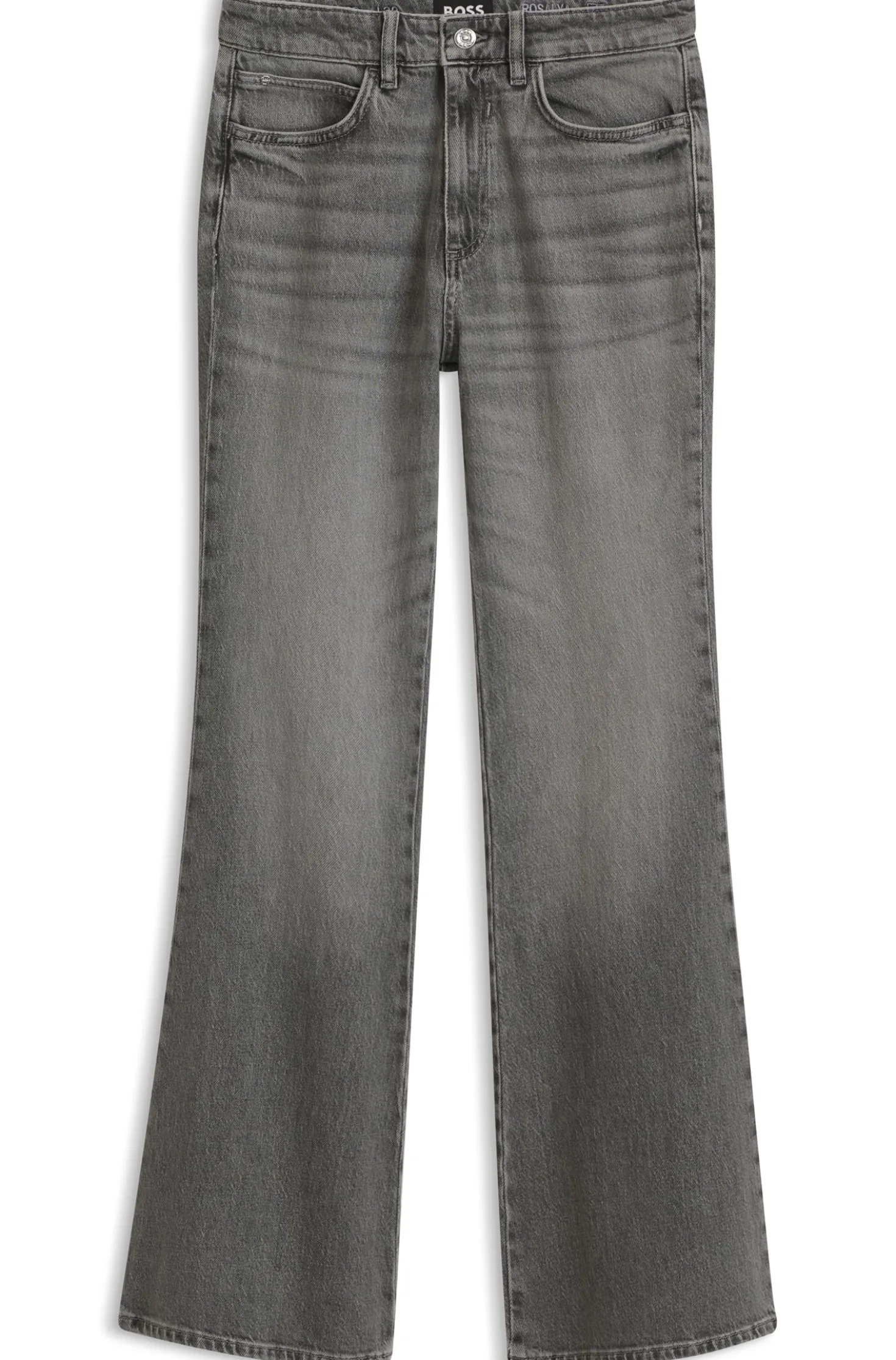 Flared-fit jeans in marble-look stretch denim