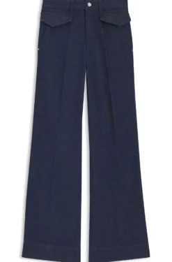 Flared jeans in blue Italian stretch denim