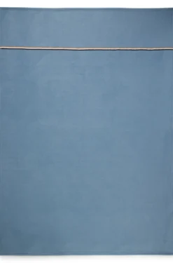 Fleece throw with signature-stripe ribbon