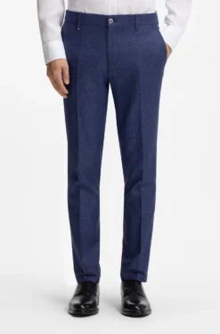 Formal trousers in micro-patterned stretch fabric
