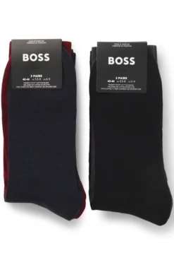Four-pack of regular-length socks with logos