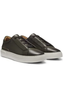 Gary trainers in brushed leather with elastic laces