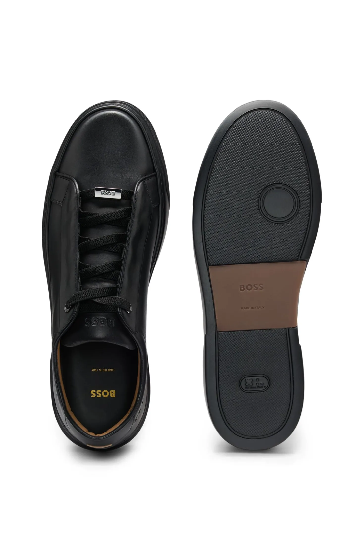 Gary trainers in brushed leather with elastic laces