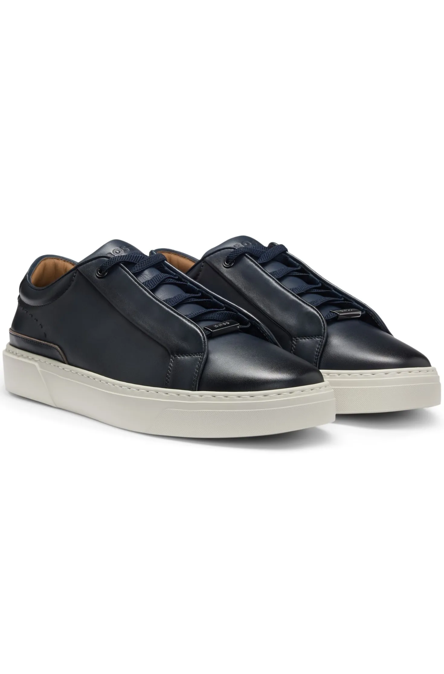 Gary trainers in brushed leather with elastic laces