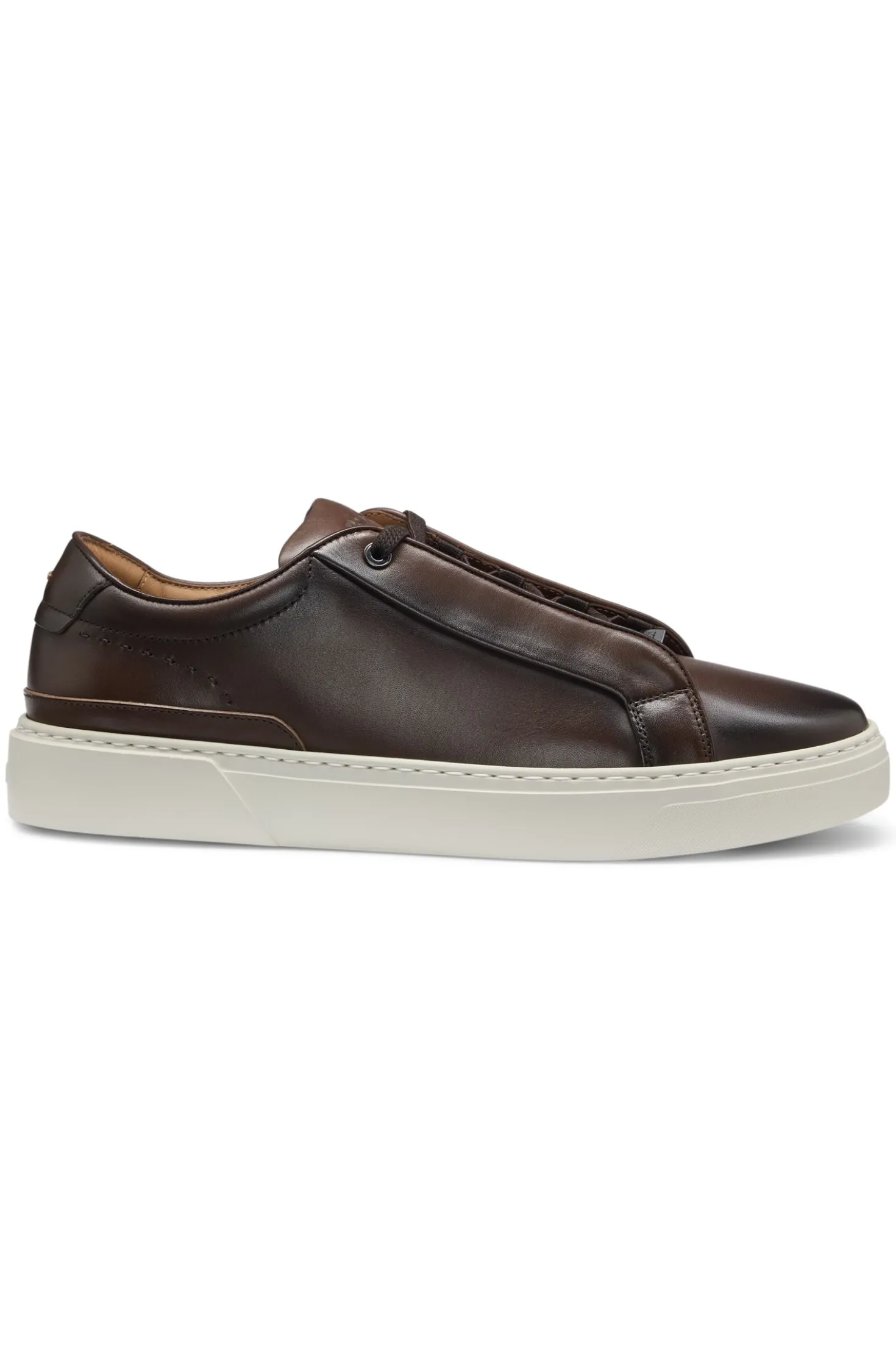 Gary trainers in brushed leather with elastic laces