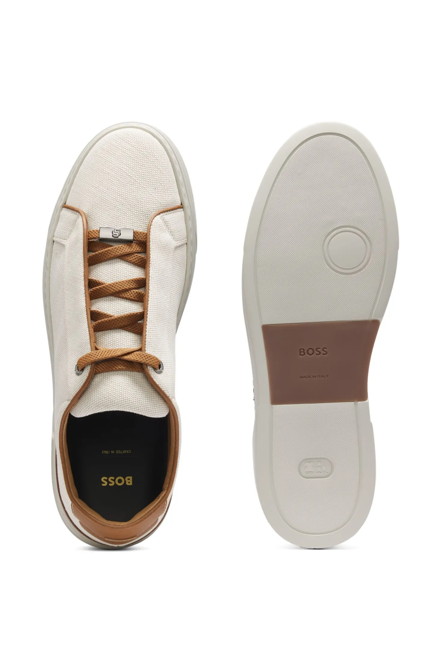 Gary trainers with canvas uppers and leather trims