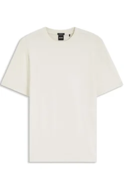 Geometric-jacquard T-shirt in cotton