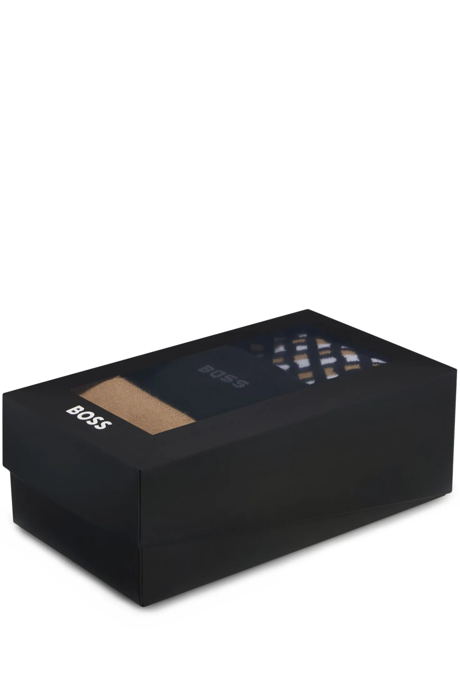 Gift-boxed three-pack of regular-length socks